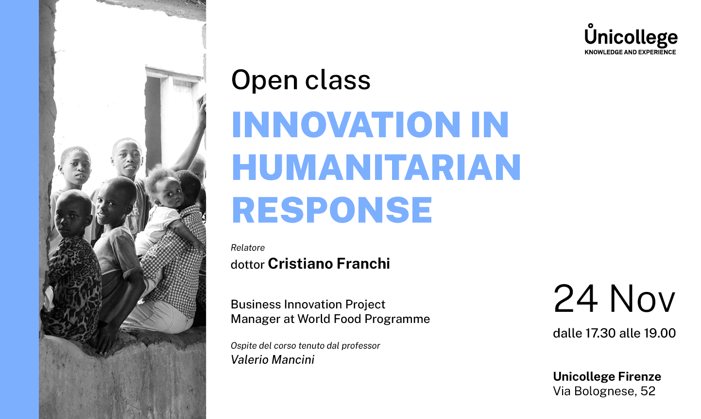Open Lesson Unicollege: Innovation in humanitarian response